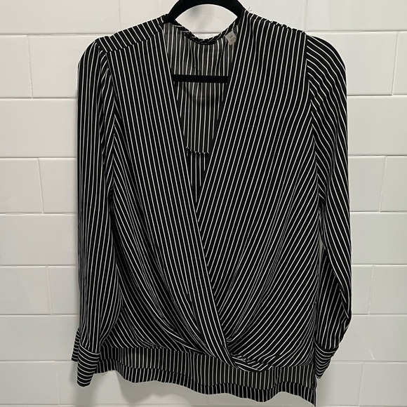 T Tahari Tops - T Tahari Black and White Striped Blouse